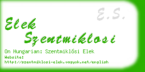 elek szentmiklosi business card