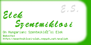 elek szentmiklosi business card